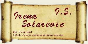 Irena Solarević vizit kartica